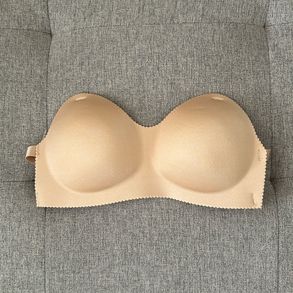 New Nude Strapless Bandeau Bra with Clear Straps